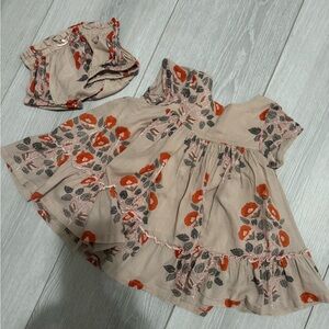 Pink Chicken Floral Embroidered Kids Dress Set